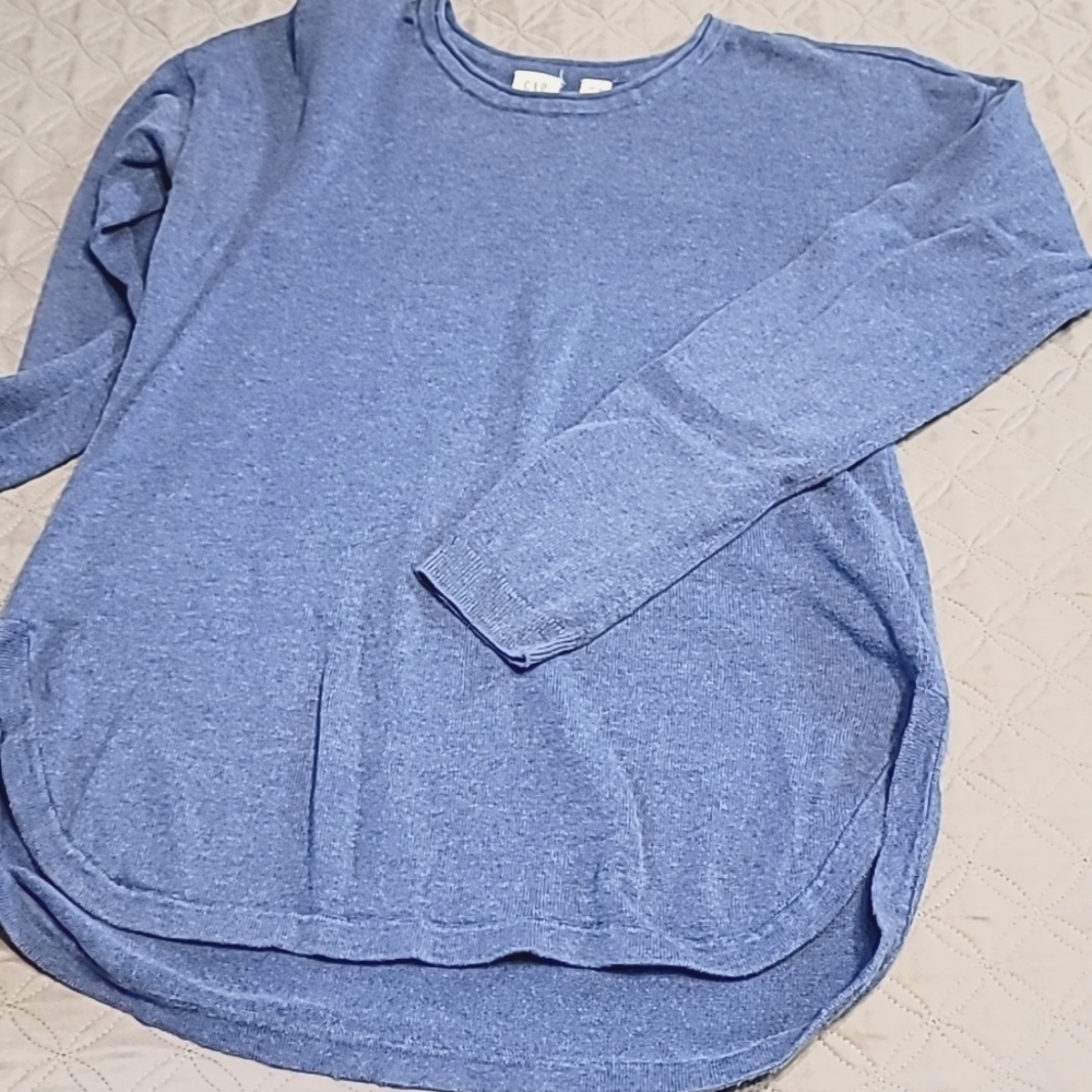 Gap blue split side 100% cotton sweater